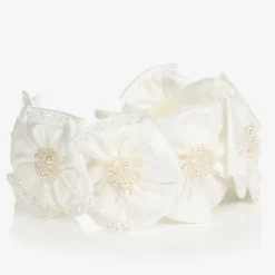 Sienna Likes To Party White Satin Flower Hairband Outlet