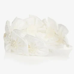 Sienna Likes To Party White Satin Flower Hairband Outlet