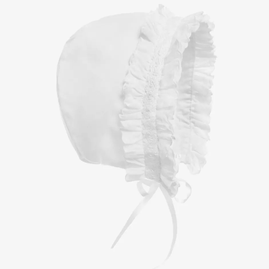 Sarah Louise White Smocked Baby Bonnet Online