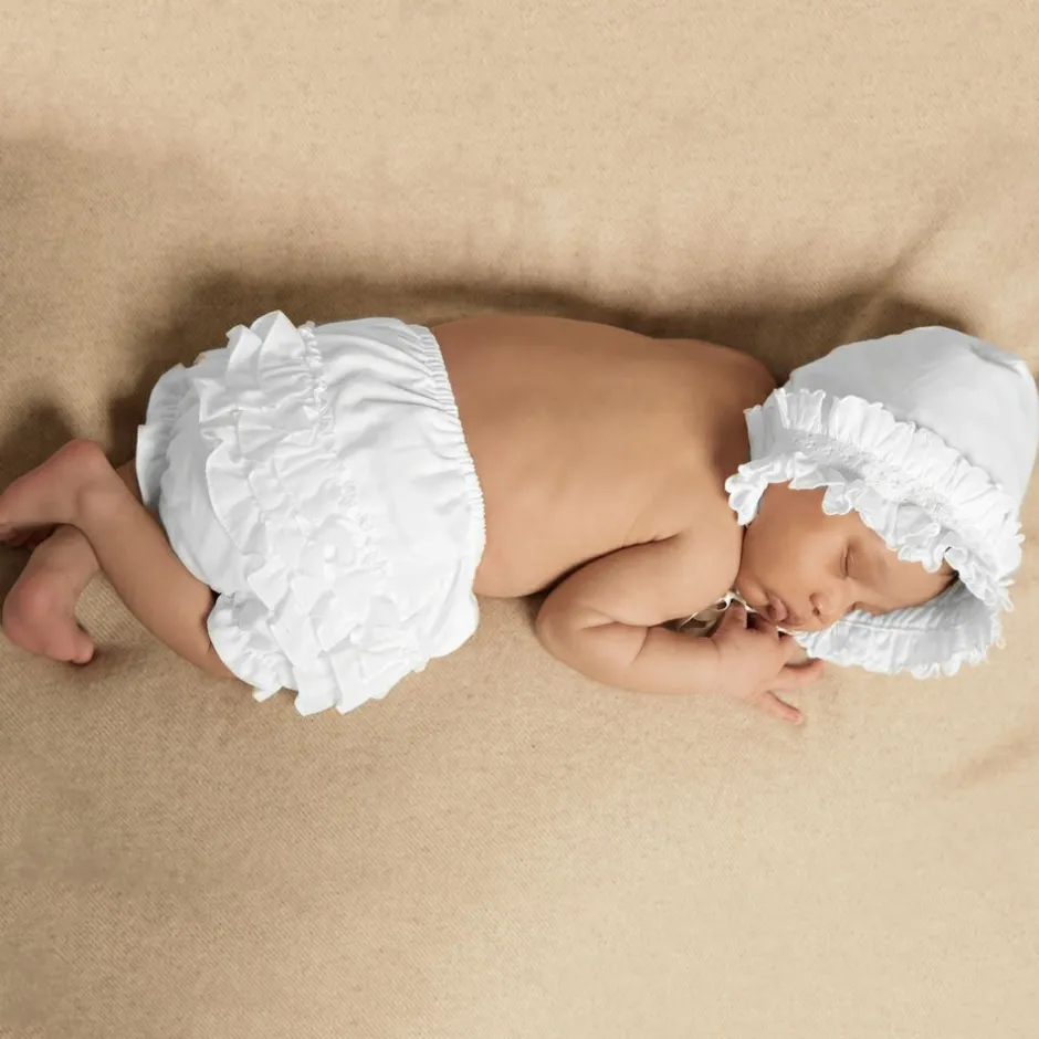 Sarah Louise White Smocked Baby Bonnet Online