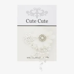 Cute Cute White Swarovski Hairclip (6cm) New