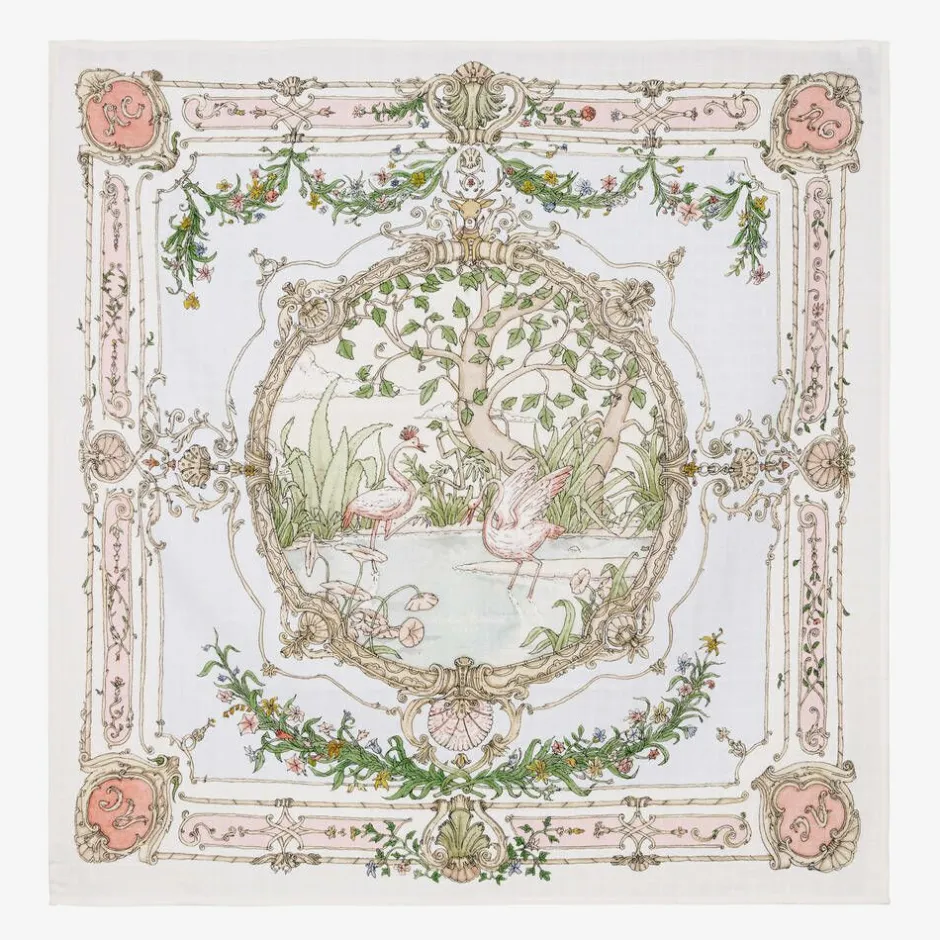 Atelier Choux Paris White Tapestry Swaddle (97cm) Discount