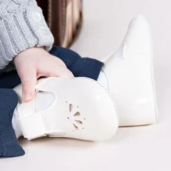 Early Days White T-Bar Shoes