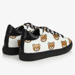 Moschino Kid-Teen White Teddy Bear Logo Trainers Best