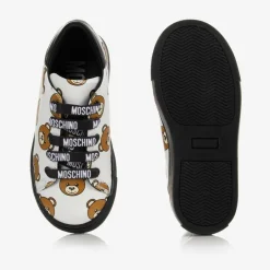Moschino Kid-Teen White Teddy Bear Logo Trainers Best