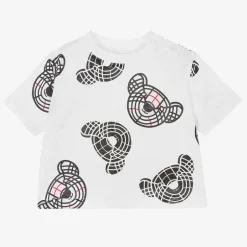 Burberry White Thomas Bear Baby T-Shirt New