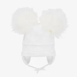 Sätila of Sweden White Tindra Double Pom-Pom Hat New