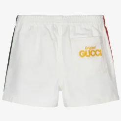 Gucci White Web Denim Shorts Hot