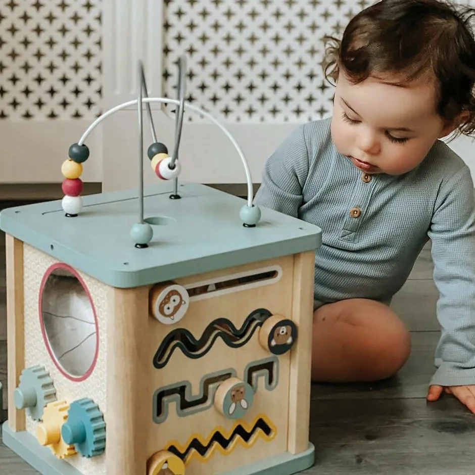 Bigjigs Wooden Activity Cube (23cm) Clearance