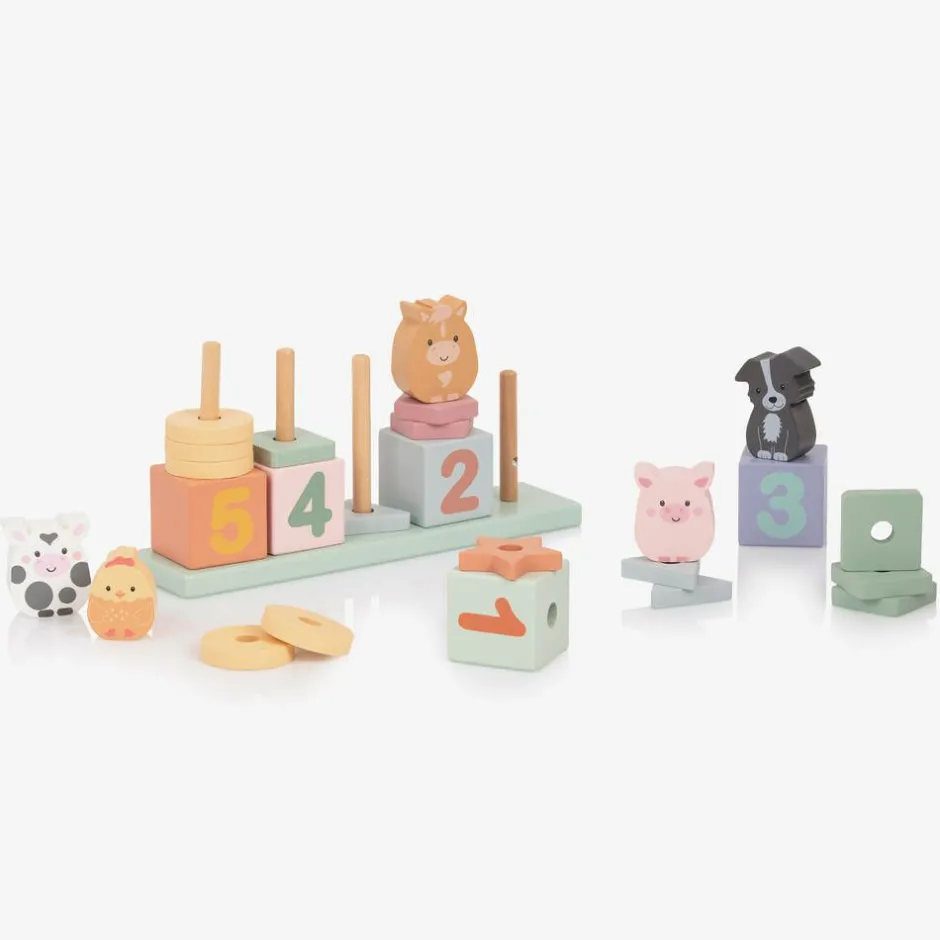 Orange Tree Toys Wooden Farmyard Animal Counting Game (25cm) Sale