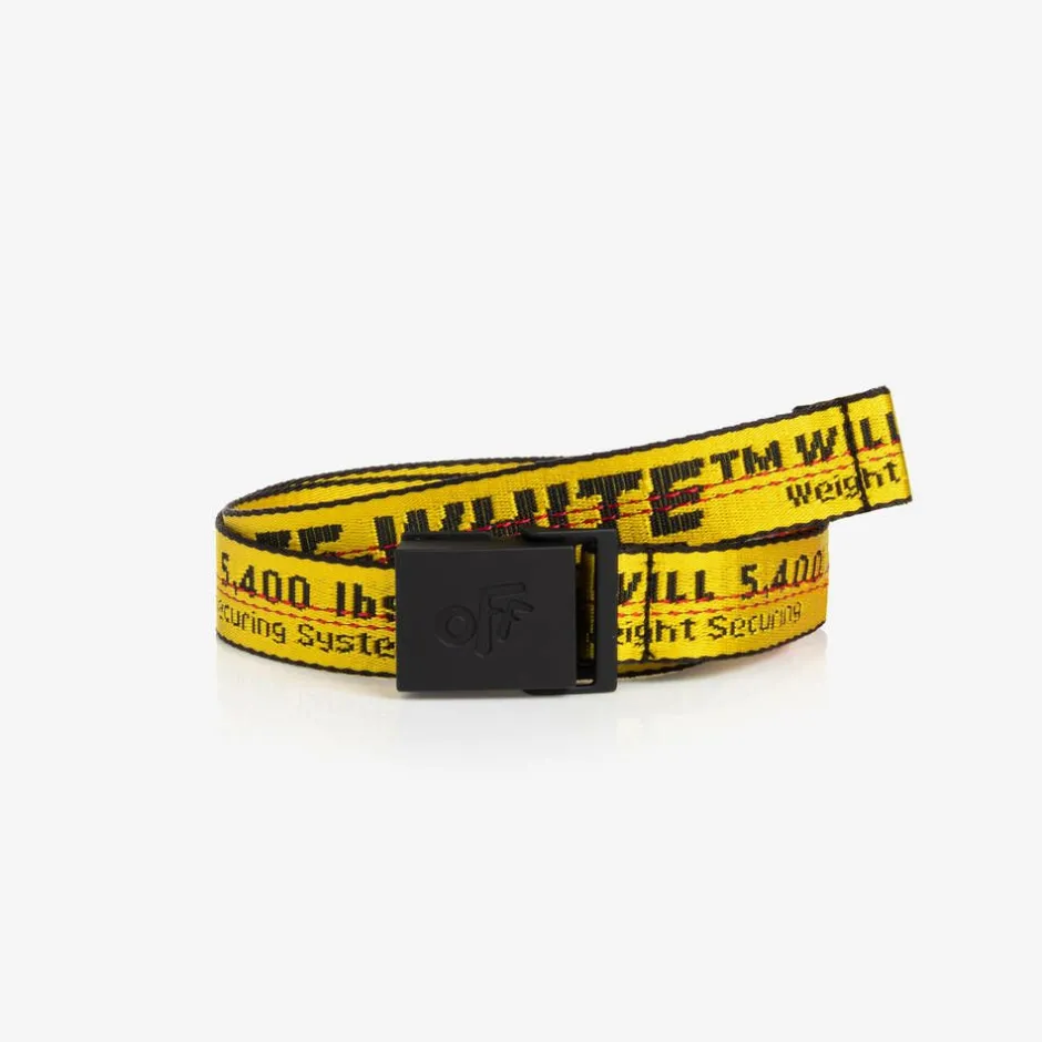 Off-White Yellow & Black Industrial Logo Belt Clearance