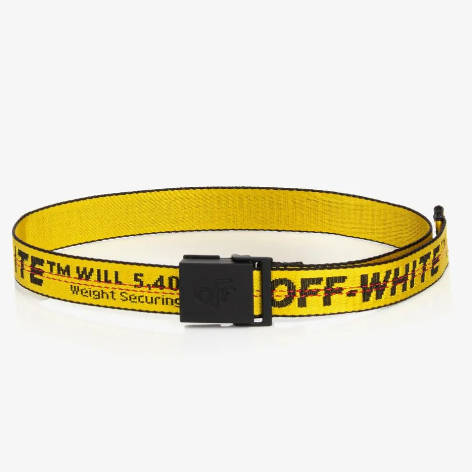 Off-White Yellow & Black Industrial Logo Belt Clearance
