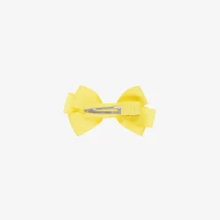 Peach Ribbons Yellow Bow Hair Clip (7cm) Sale
