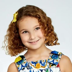 Peach Ribbons Yellow Bow Hair Clip (7cm) Sale