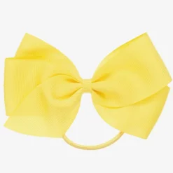 Peach Ribbons Yellow Bow Hair Elastic (12cm) Online