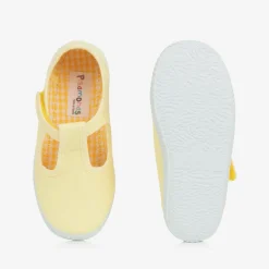 Pisamonas Yellow Canvas T-Bar Shoes