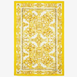 Dolce amp; Gabbana Yellow Cotton Majolica Print Towel (130cm)