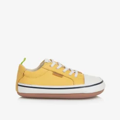 Tip Toey Joey Yellow Leather First Walker Trainers Online