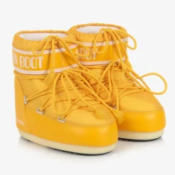 Moon Boot Yellow Logo Short Snow Boots Discount