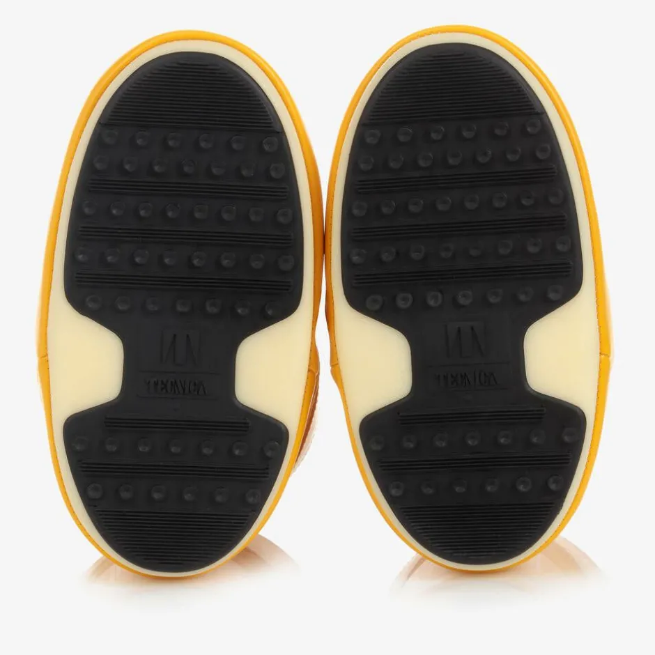 Moon Boot Yellow Logo Short Snow Boots Discount