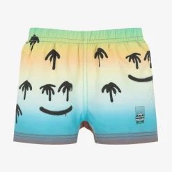Molo Baby Boys Blue Happy Palm Swim Shorts (UPF50+) Clearance