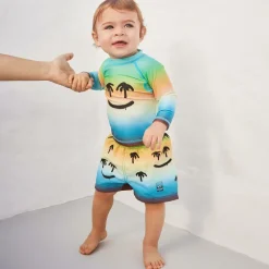 Molo Baby Boys Blue Happy Palm Swim Shorts (UPF50+) Clearance