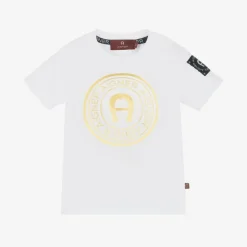 AIGNER Baby Boys White Cotton T-Shirt