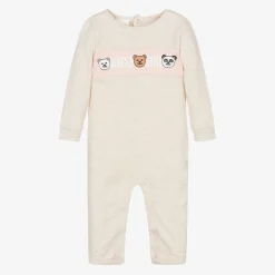 Guess Baby Girls Beige Cotton Bear Romper