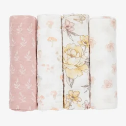 aden + anais Baby Girls Cotton Muslin Swaddles (4 Pack) New