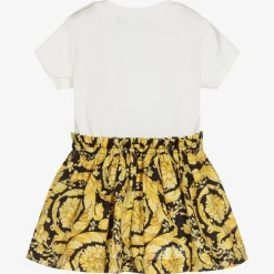 Versace Baby Girls Gold Barocco Dress Discount