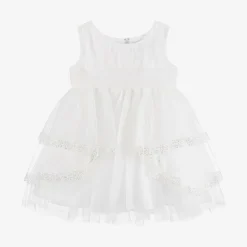 Sevva Baby Girls Ivory Pleated Tulle Dress