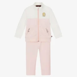 AIGNER Baby Girls Pink & Ivory Cotton Tracksuit Online