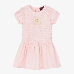 AIGNER Baby Girls Pink Cotton Frilly Dress