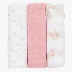 Mayoral Baby Girls Pink Cotton Muslins (3 Pack) Sale