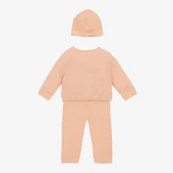 Calvin Klein Baby Girls Pink Waffle Knit Babysuit Gift Set Sale