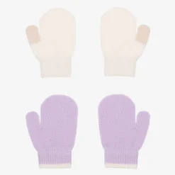 Molo Baby Girls Purple Knit Mittens (2 Pack) PastelLilac Discount