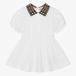 Burberry Baby Girls White Check Polo Dress Online