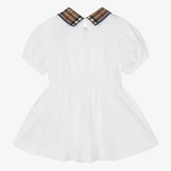 Burberry Baby Girls White Check Polo Dress Online