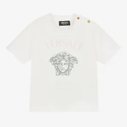 Versace Baby Girls White Cotton Medusa T-Shirt Sale