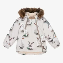 Molo Beige Bunny Rabbit Padded Ski Jacket Clearance