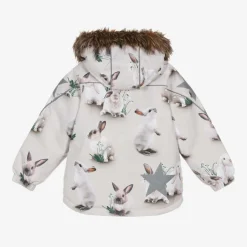Molo Beige Bunny Rabbit Padded Ski Jacket Clearance