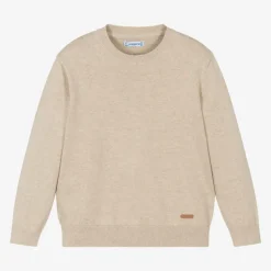 Mayoral Beige Cotton Knitted Sweater Clearance