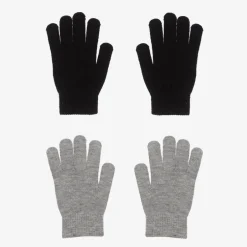 Molo Black & Grey Knitted Gloves (2 Pack) Clearance