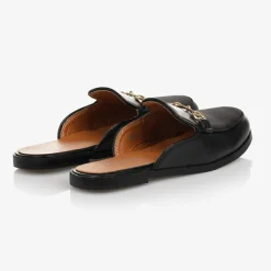 Romano Black Backless Loafer Shoes Sale
