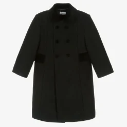 Ancar Black Classic Wool Coat New