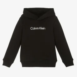 Calvin Klein Black Cotton Jersey Hoodie Discount