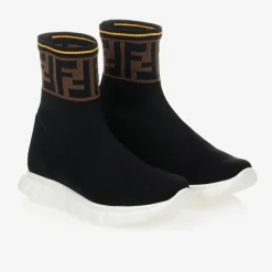 Fendi Black FF Logo Sock Trainers Clearance