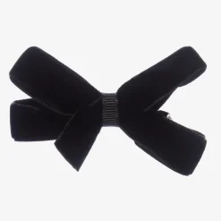 Peach Ribbons Black Velvet Bow Clip (7cm) Discount