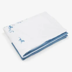 Sofija Blue & White Cotton Padded Blanket (88cm)
