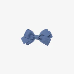 Peach Ribbons Blue Bow Hair Clip (7cm) Discount